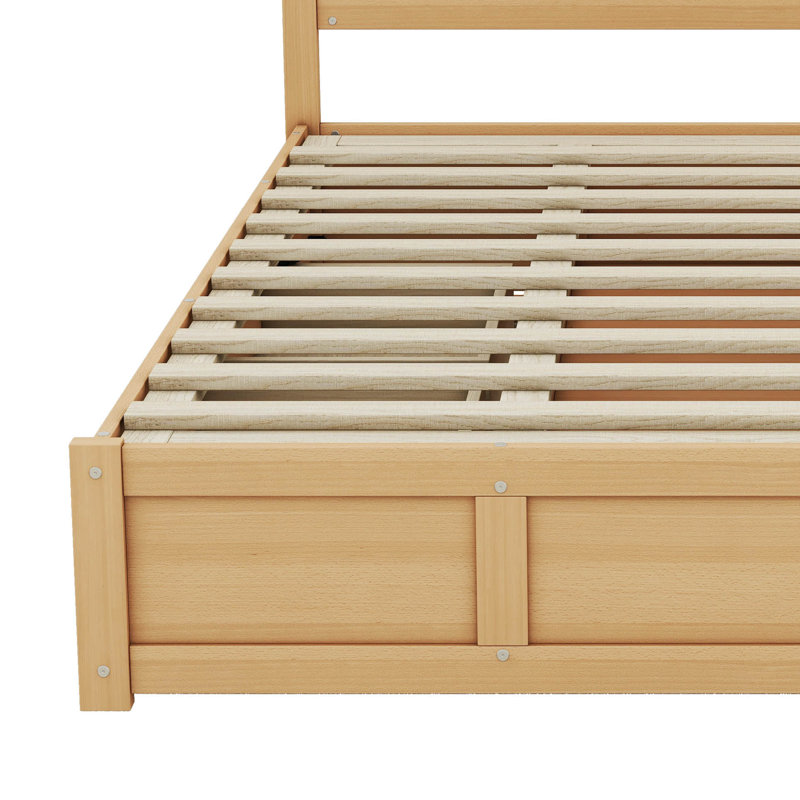 Laceymae Wood Platform Bed with Underneath Storage and 2 Drawers, Queen