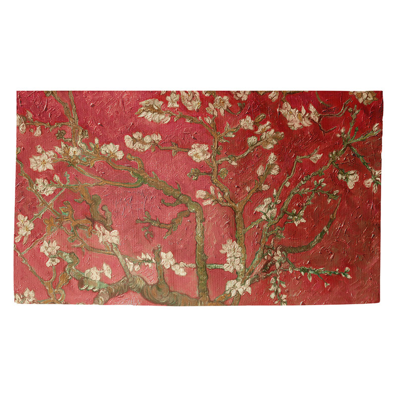 Tapis de porte d’intérieur fleur d’amande Browerville, Rectangulaire 2 pi 1,5 po x 3 pi 4 po
