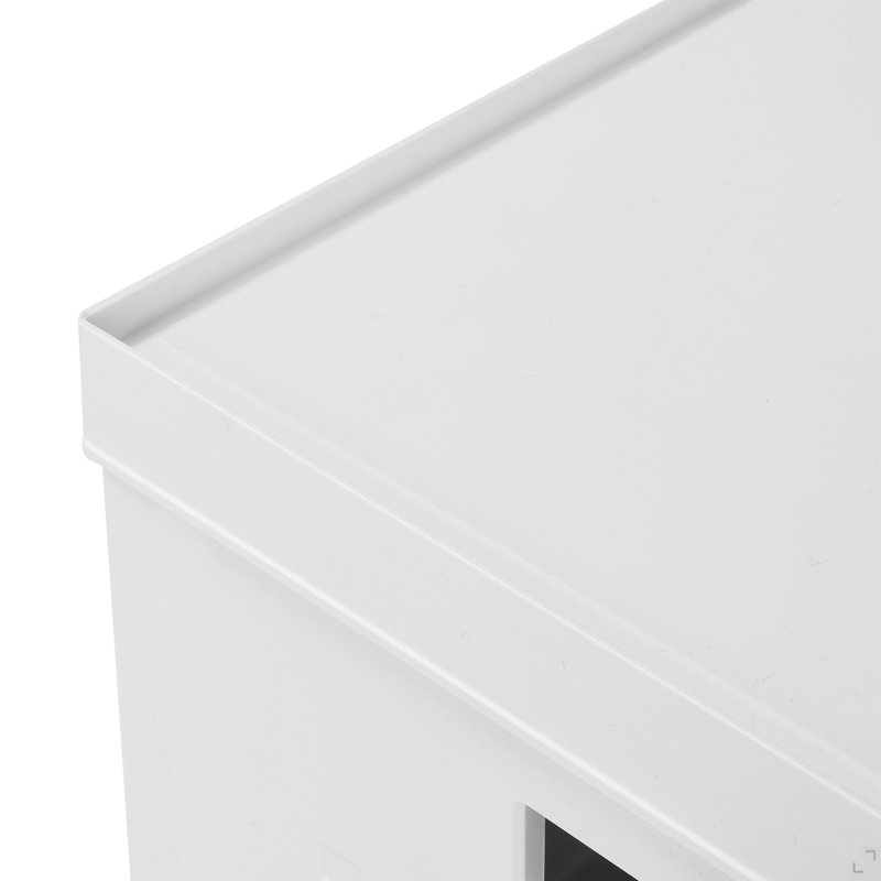 Ensemble de 2 boîtes de rangement pliables et empilables avec couvercles pour la maison ou le bureau, Blanc cassé