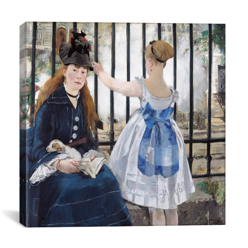 « the ferroviaire », reproduction d’art sur toile tendue Edouard Manet, H 26 po x l 26 po x P 1,5 po, Toile tendue