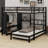 Metal Bunk Bed With Wardrobe, Trundle, Foldable Desk, Ladders-2006420634
