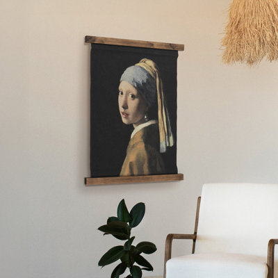  Girl with a Pearl Earring Tapestry Vintage Canvas Wall Art by Johannes Vermeer