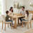 5-Piece Wood Dining Table Set, Rectangular Dining Table and 4 High Back Upholstered Chair, Kitchen Table Set for Dining Room-1852714480