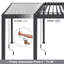 111S Aluminum Louvred Pergola, Adjustable Roof, 10' W x 10' D, Charcoal-55774396-114728887