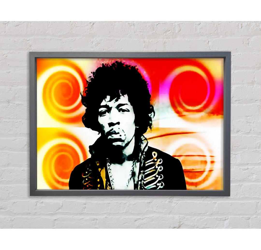 Jimi Hendrix Swirls Gerahmter Druck