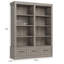 Bibliothèque de 64 po de hauteur avec 3 tiroirs de rangement, bibliothèque haute avec 4 tablettes ouvertes-1045933984