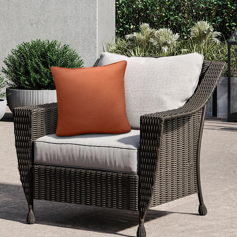 Outdoor Solid Pillow, 18"H x 18"W, Orange