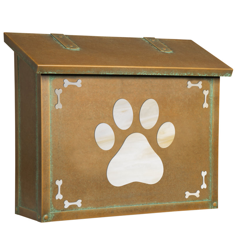 Boîte aux lettres murale Dog Paw, Miel, Vert nouveau
