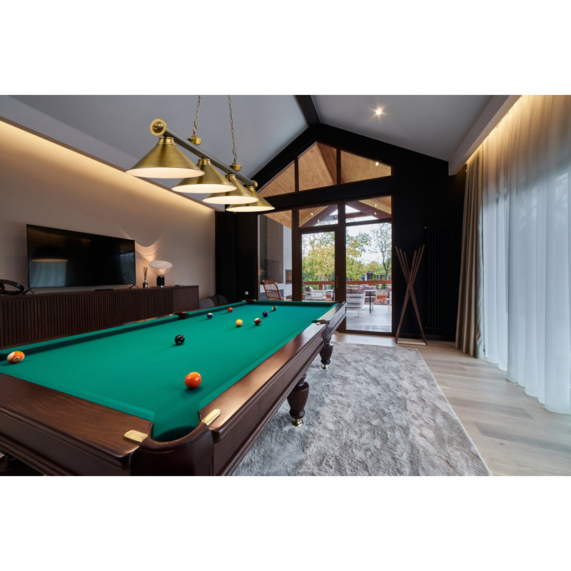 Billard 4 lumières Annaleisa, Noir mat / laiton frotté, Laiton frotté