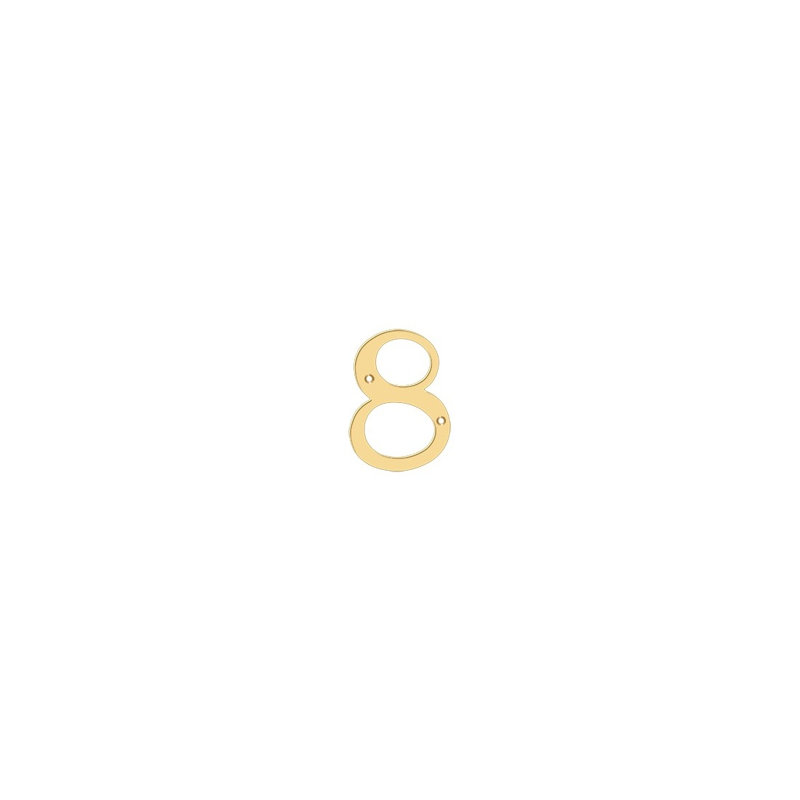 Deltana RN4-8 4" Numbers; Solid Brass; Lifetime Brass Finish, Brass