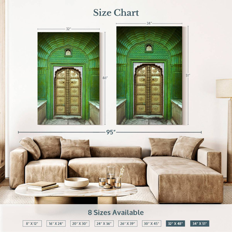 Ornate Indian Door, 48" H x 32" W