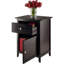 Table de chevet 18,9 po avec boutons circulaires sur le tiroir et l'armoire, H 25 po x l 18,9 po x P 14,96 po-966907315