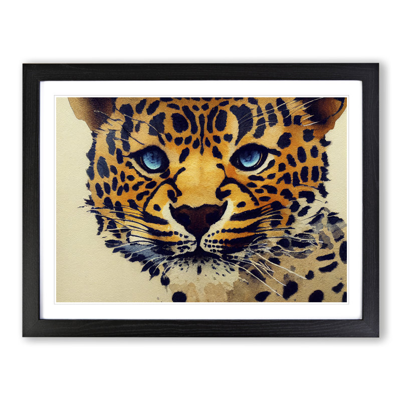 Leopard Vol.1 - Single Picture Frame Painting, Black, 25cm H x 34cm W x 2cm D