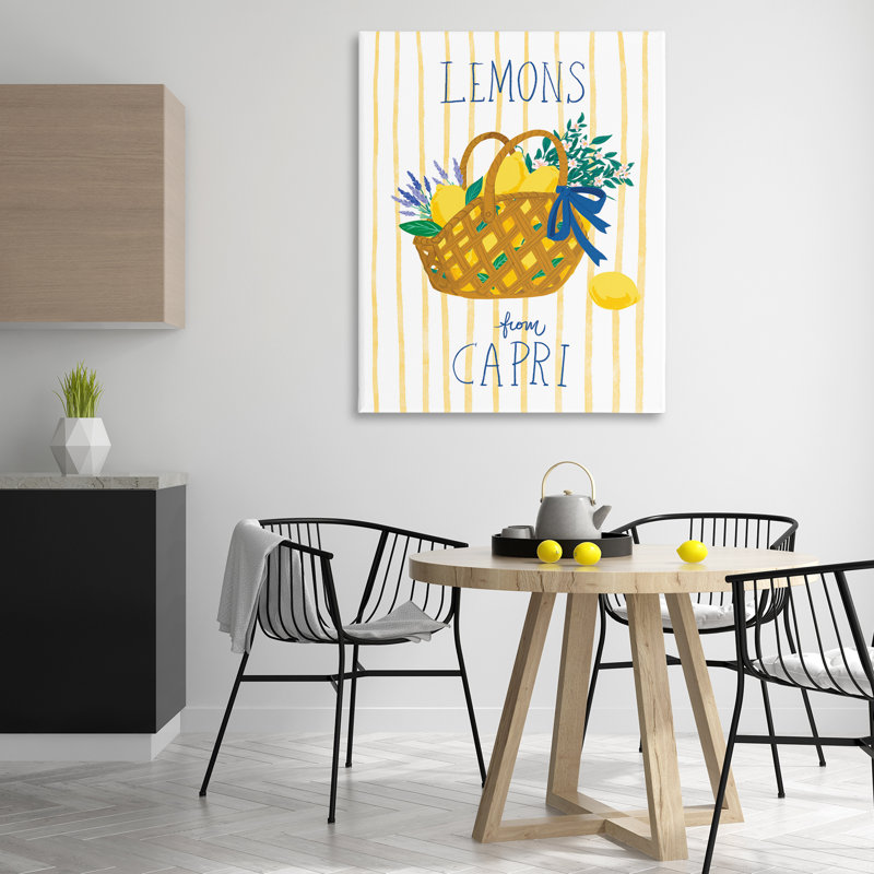  Art mural sur toile «Lemon Basket from Capri» par Be Ni La, H 48 po x l 36 po