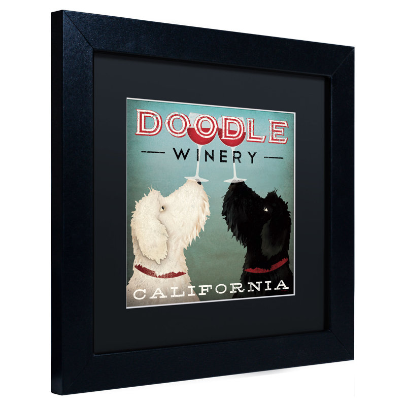 « doodle wine », impression encadrée, H 11 po x l 11 po, Noir
