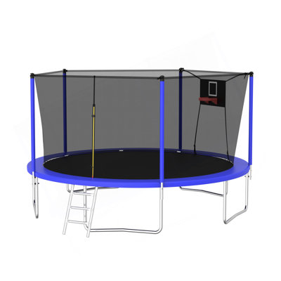 14FT Trampoline ,Sports Fitness Trampolines With Enclosure Net, Recreational Trampolines For Outdoor Indoor