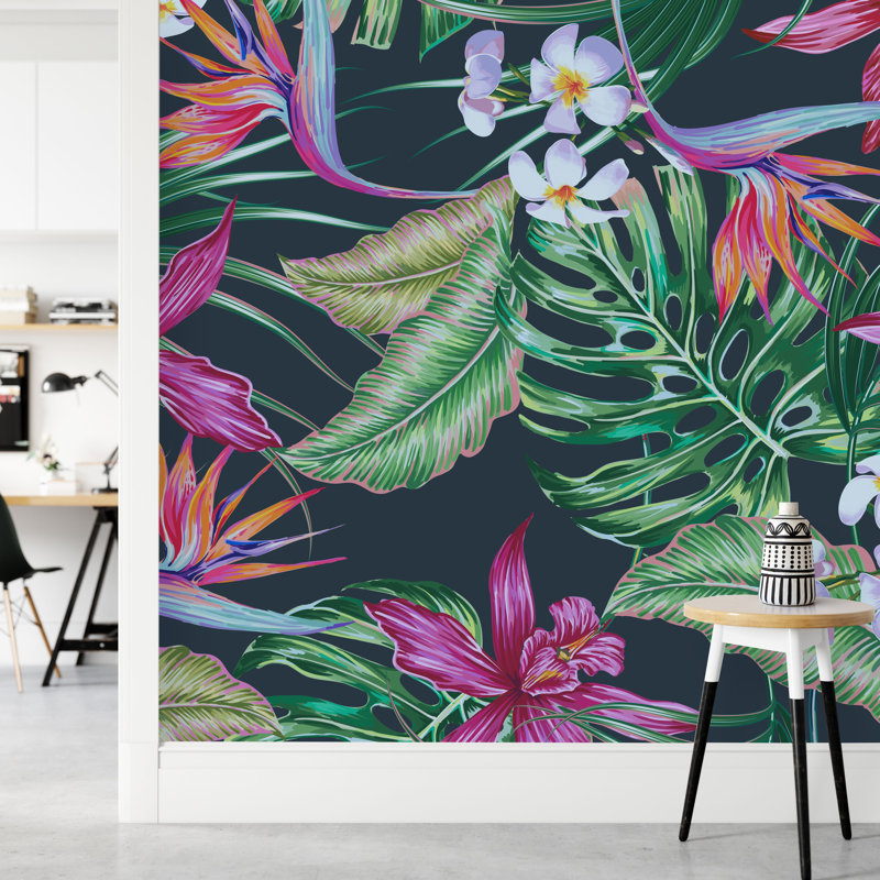 Kash Floral Wall Mural, 100" W x 8.33" L