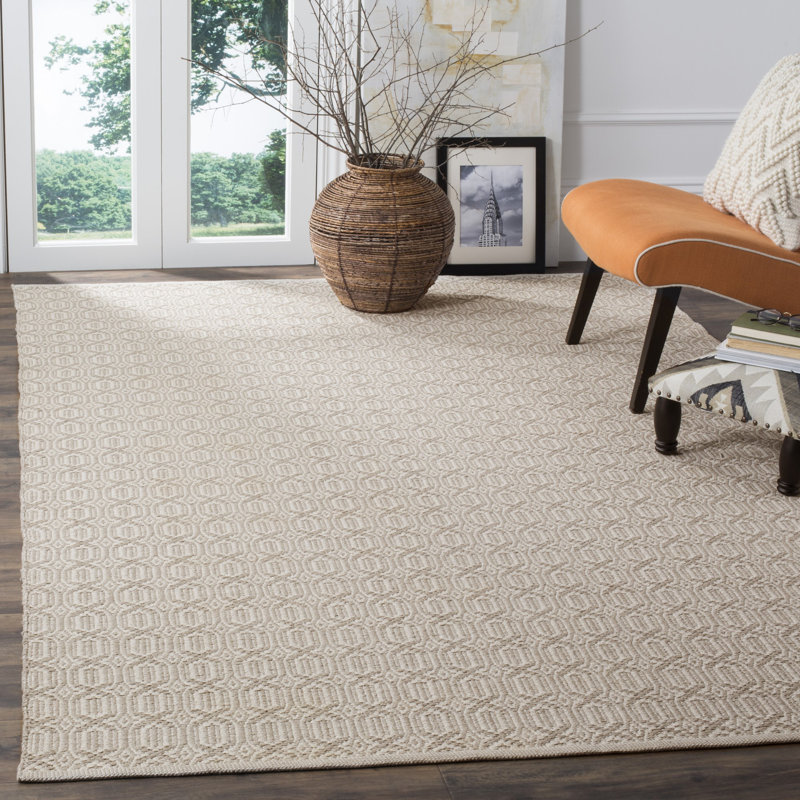 Bester Hand Woven Cotton Geometric Rug, Rectangle 8' x 10'