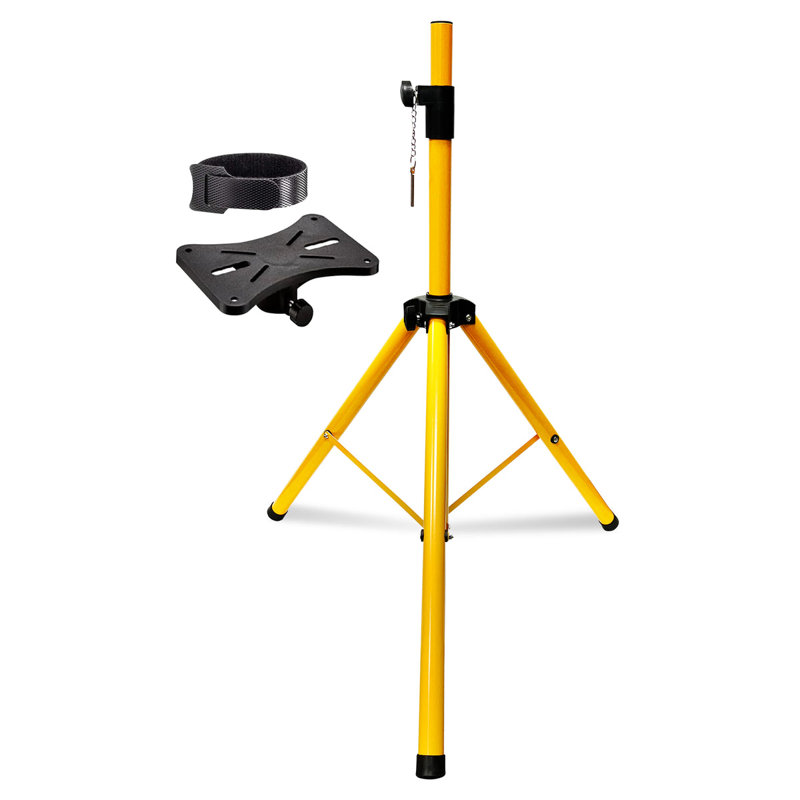 5 supports de haut-parleurs de studio à hauteur réglable avec trépied et support de 35 mm, Jaune