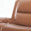 Fauteuil inclinable manuel en similicuir avec porte-gobelets et dossier réglable, pieds en bois massif