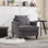 Fauteuil avec cadre en bois, fauteuil d'appoint pour salon, fauteuil club capitonné, fauteuils avec cadre clouté, cadre en bois massif, pour chambre à coucher, lecture (chenille)