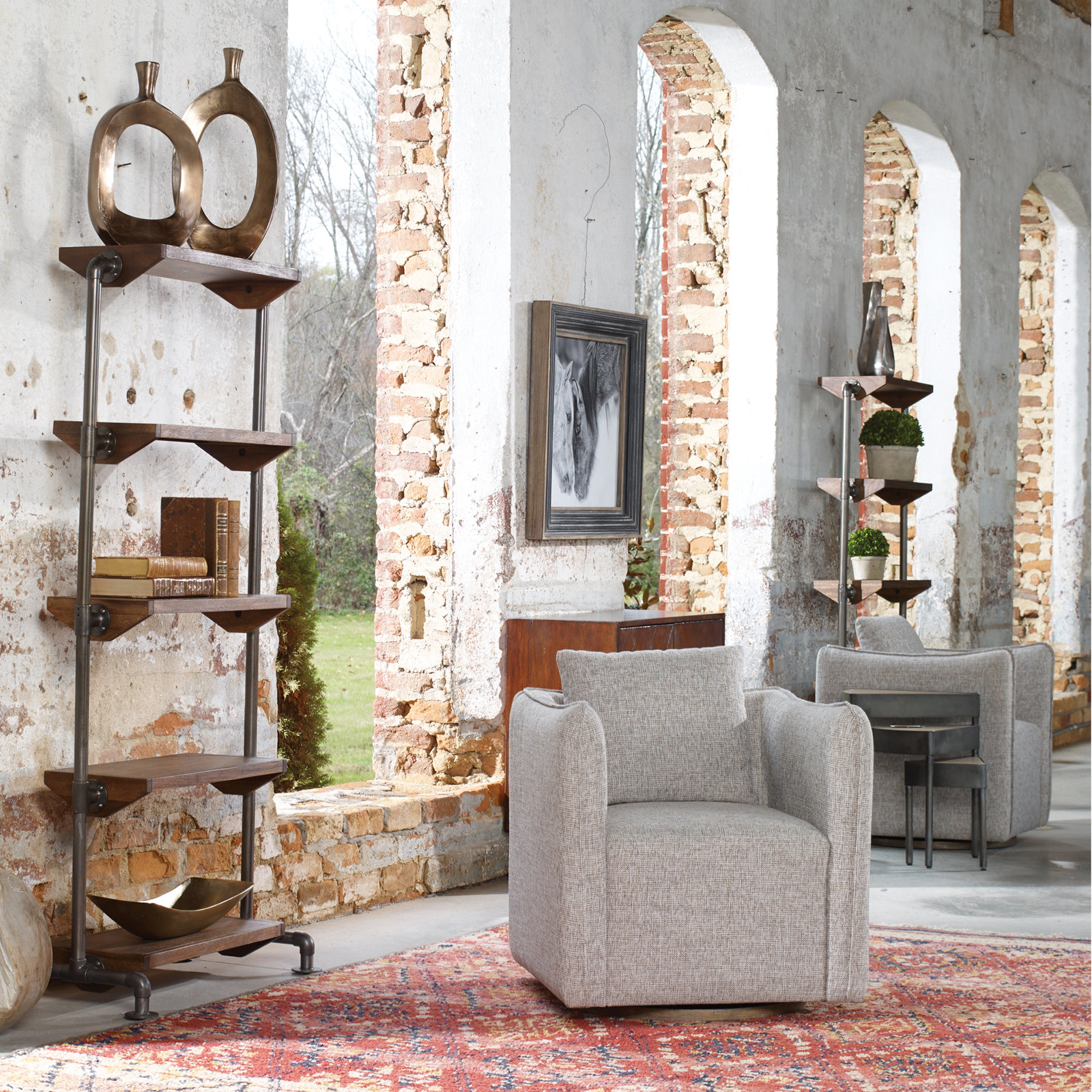 Winslow Upholstered Swivel Armchair