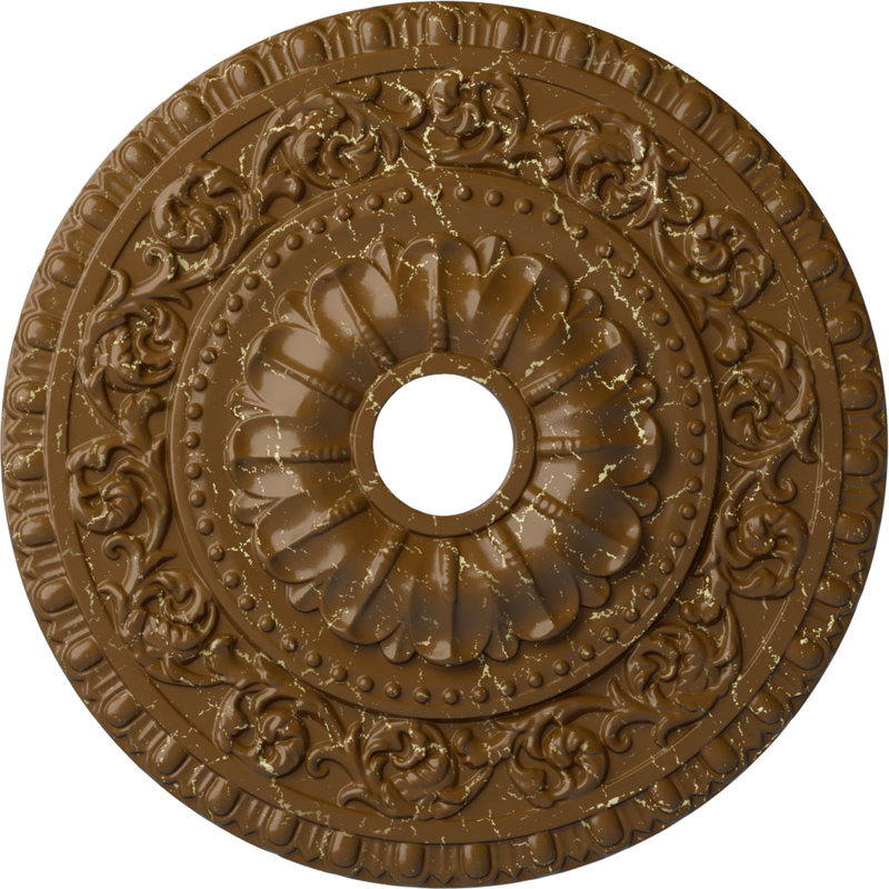 Médaillon de plafond 23 1/2 "x 3 1/2" x P 2 1/8 "(convient aux auvents jusqu'à 3 1/2"), Craquelure topaze fumée