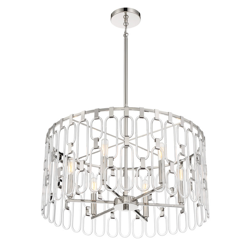 6 - Light Polished Nickel Single Pendant