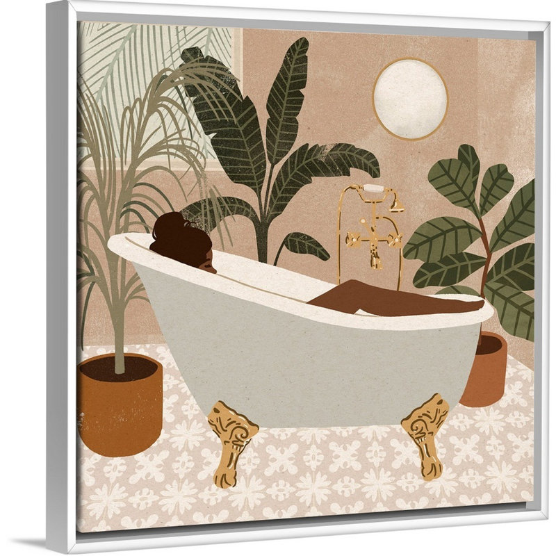 Home Spa III par Victoria Barnes - reproduction d'art, H 38 po x l 38 po x P 1,75 po, Toile blanche encadrée