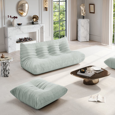 Lazy Sofa, Upholstered Armless Sofa, Fireside Bean Bag Chair Lounger,  Compression Floor Sofa Modern Comfy Bean Bag Sofa Couch in Multiple Colors for Living Room Bedroom Apartment