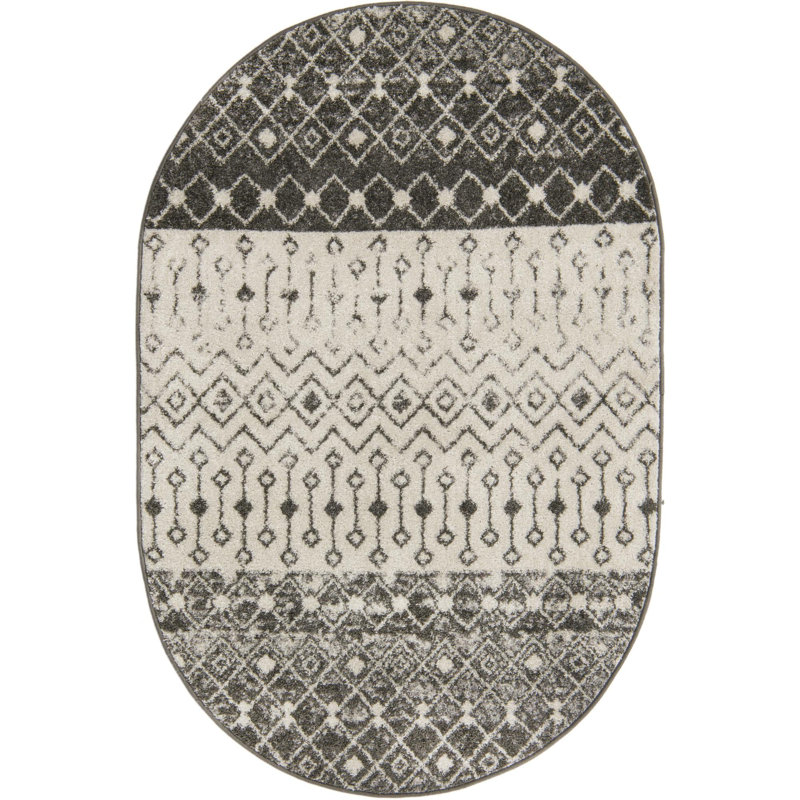 Abstract Indoor Rug, Oval 4' x 6'