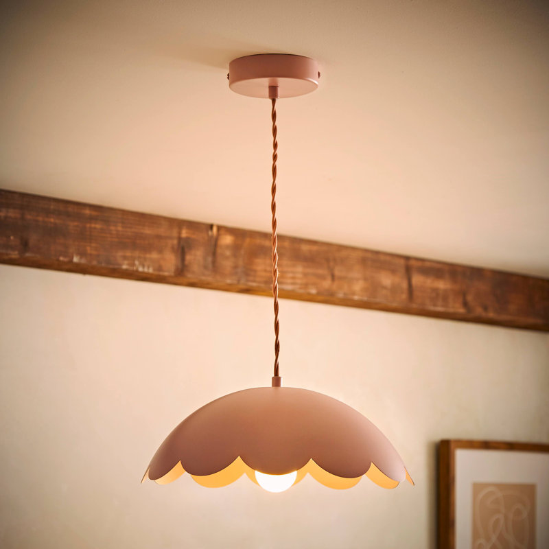 1 - Light Satin Pendant, Yes, Pink 