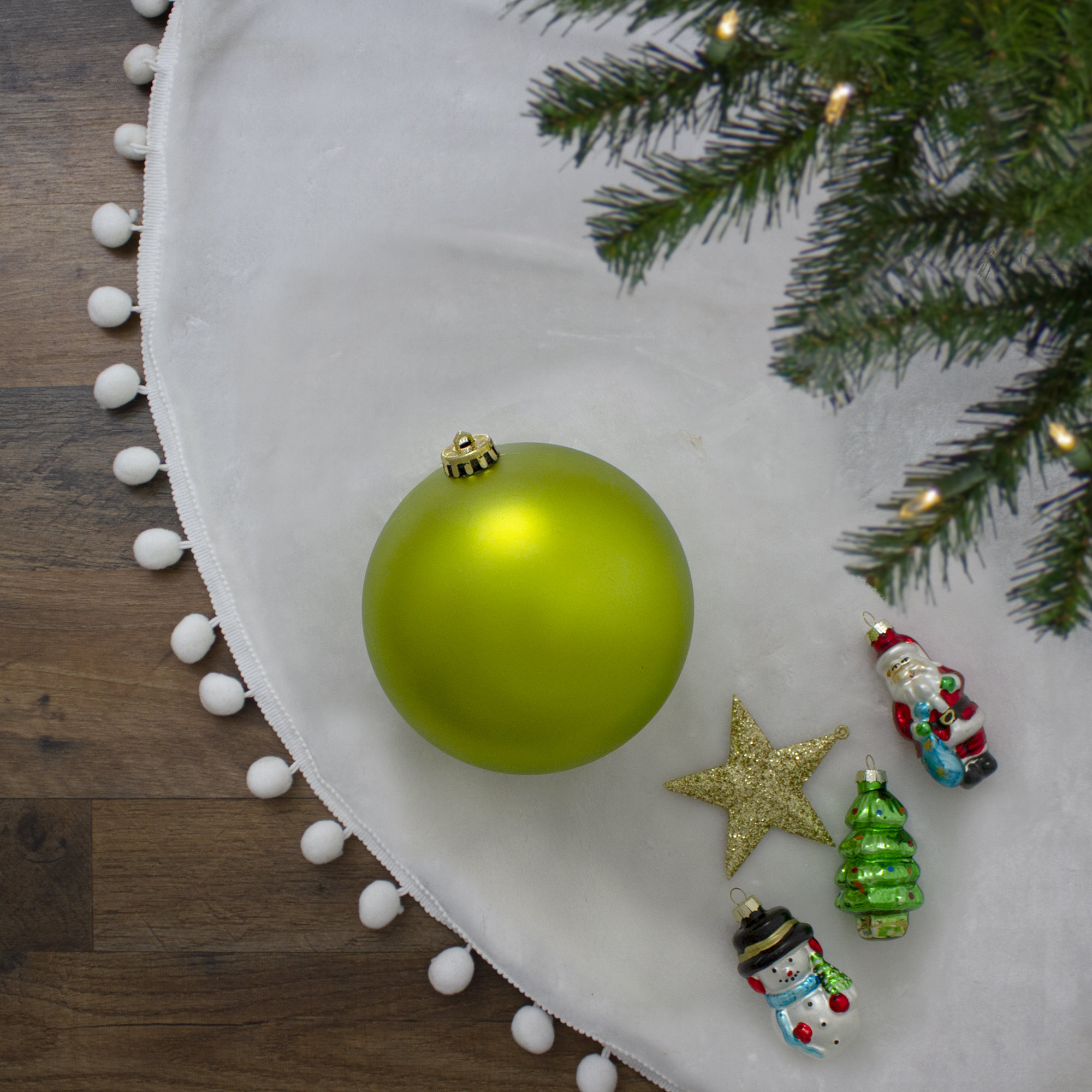 Shiny Shatterproof Christmas Ball Ornament 12", Green Kiwi, 6" H x 6" W x 6" D