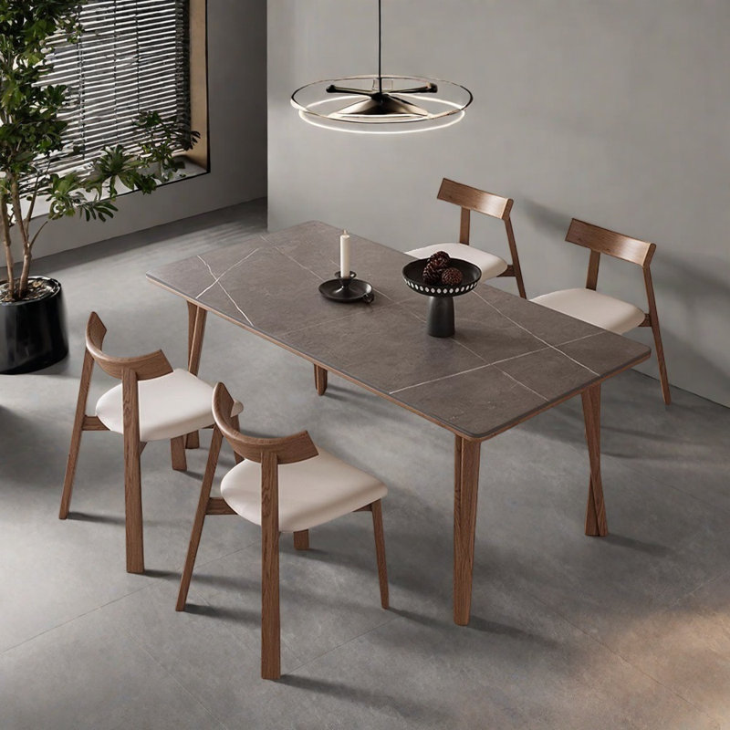 Ensemble de table à manger moderne et simple en bois de frêne, H 29,52 po x L 70,86 po x l 31,49 po