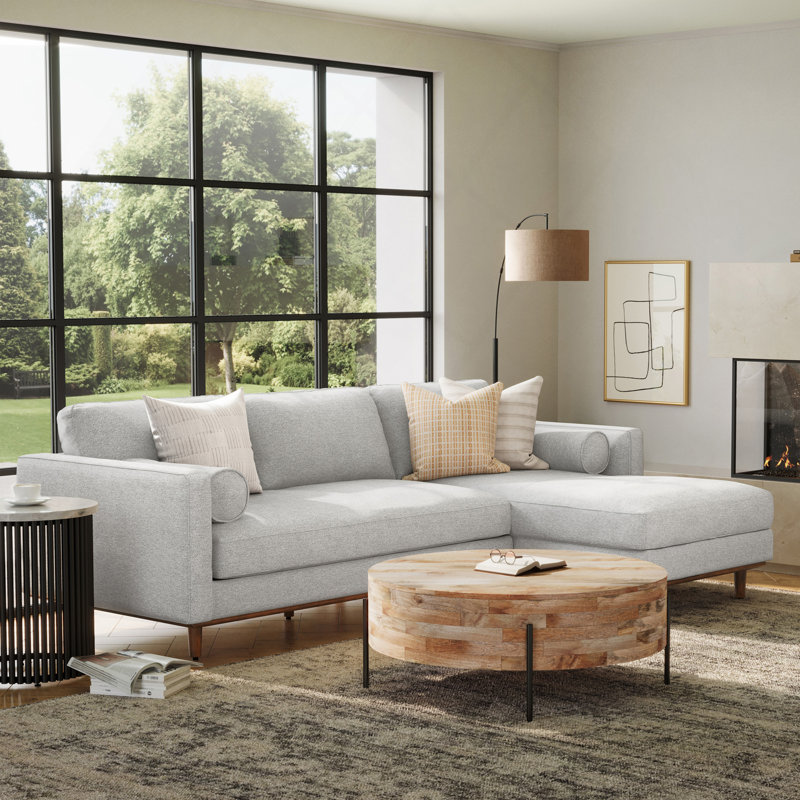 Morrison - Right Sectional Sofa - Mist Grey, Gray