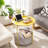 Jarrion End Table Set with Storage Bag Tray Top Foldable X-Shaped Legs-1022923314