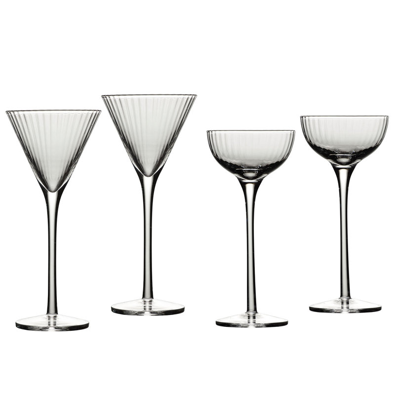 4 pièces Artura, 2 x 2,5 oz et 2 x 2 oz. , Verre cristal / jeu de tir
