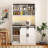 Farmhouse Bar Cabinet Kitchen Buffet with Sliding Barn Door
