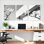Ensemble de 3 tableaux abstraits de fleurs de magnolia en noir et blanc sur toile tendue, pour la décoration du salon, de la chambre et de la maison.