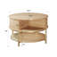 Table basse ronde de 23,6 po avec tablettes de rangement et armoire