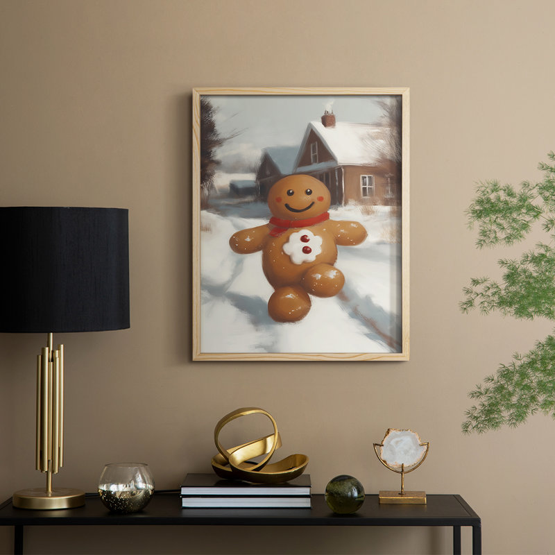 Art de Noël des Fêtes - série 2-CC, reproduction encadrée - bois massif, H 11 po x l 9 po, Naturel