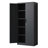 72"H Metal Garage Storage Cabinet, Black Tool Steel Locking Cabinet With Doors And 4 Shelves, Tall Cabinets For Garage Storage Systems Lockable File Cabinet For Home Office, Classroom/Pantry
