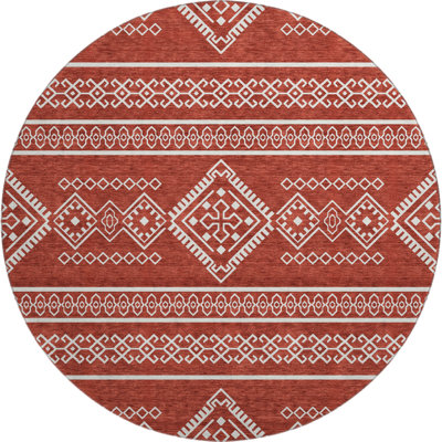 Premium Machine Washable Prisco Red Rug