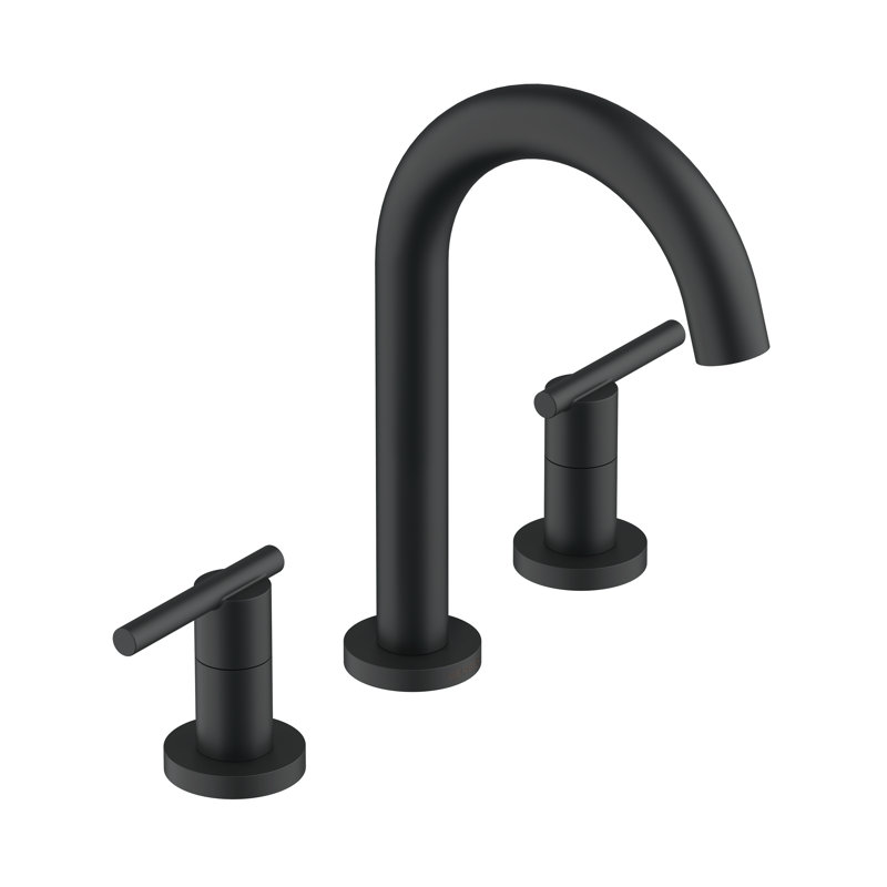 Parma 2-Handle Widespread Bathroom Faucet with Metal Touch Down Drain, Satin Black