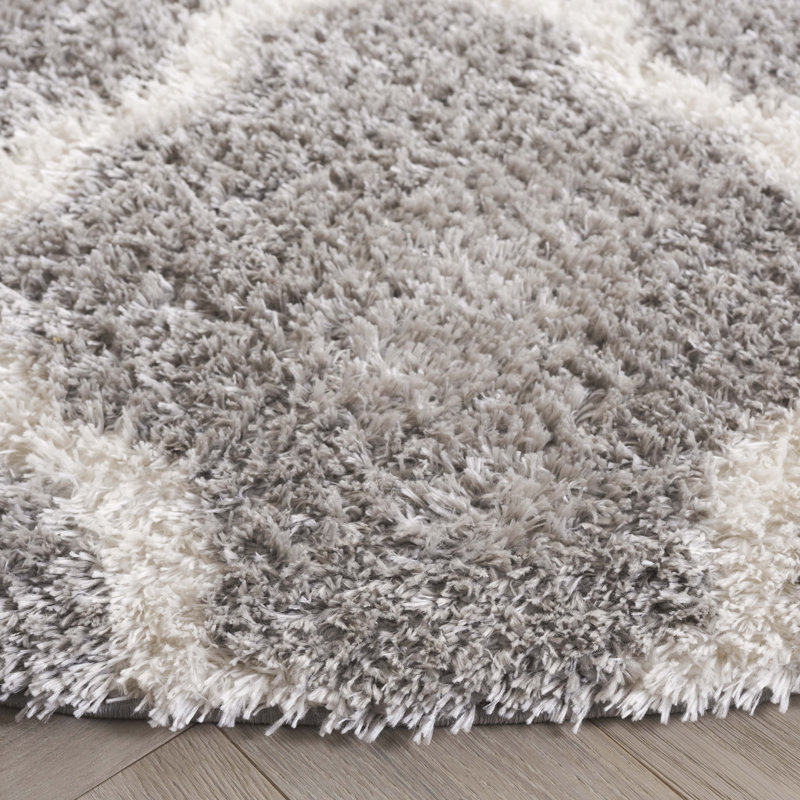 Danesh Tahoe Shag Performance Geometric Rug, Round 6'7"