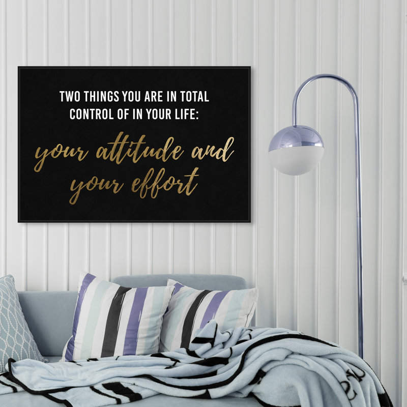 «Attitude and Effort», reproduction d'art sur toile, H 30 po x l 45 po, Toile encadrée, Noir