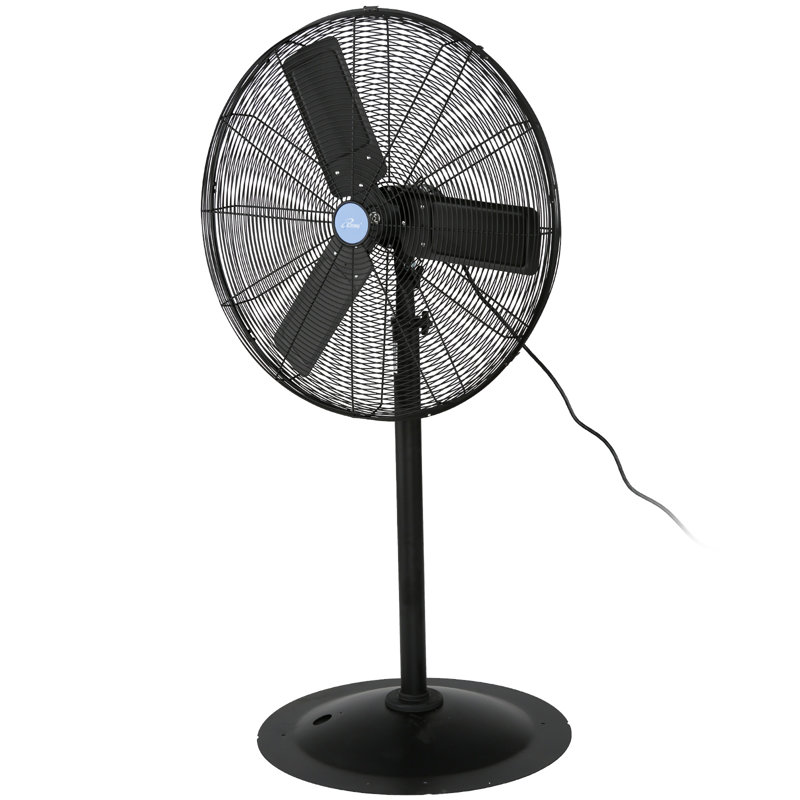 iLiving 30-Inch Black Adjustable Height Pedestal Floor Fan