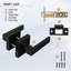 1 Pack Square Keyless Passage Door Lever Handle In Matte Black Finish