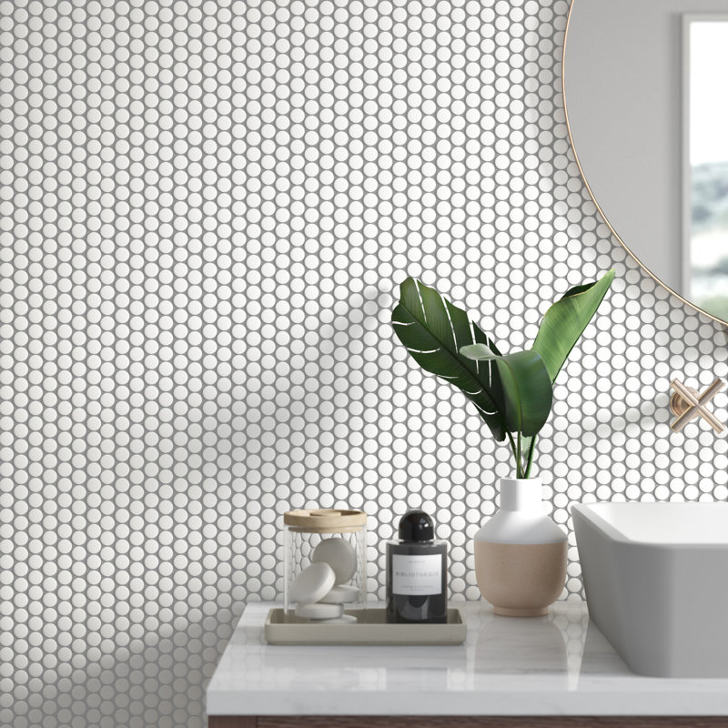 Carreau de mosaïque en porcelaine 0,8 po x 0,8 po Hudson
