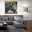Art mural en verre épique «Zebra» par Pierre Gavidia, 36 po x 36 po-117540631